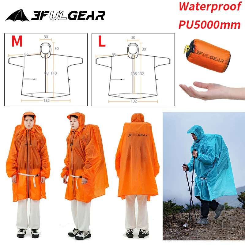 Cycling Rain Jacket Commute - 3F UL DIŞLI Fermuar Yağmurluk 15D